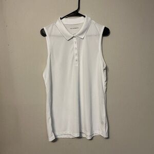 NWOT Port Authority White Sleeveless Button Down Shirt